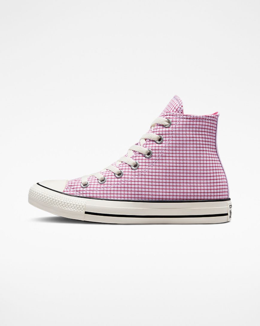 Women's Converse Chuck Taylor All Star Checkered High Top Shoes Purple | AU 90135U